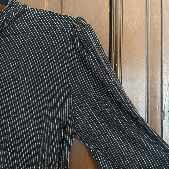 ✨ Marc Jacobs Metallic Disco Mini Dress Gold/Silver Puff Shoulder - Picture 5 of 9